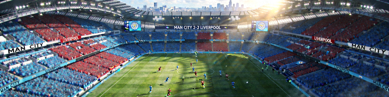 英超联赛曼城对阵利物浦 - 球场全景